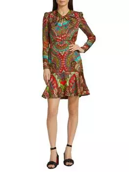 Короткое платье Клаудиа в цвете Forest Crystalline Saloni