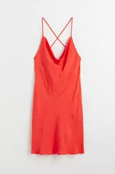 Короткое платье комбинация H&M, красный