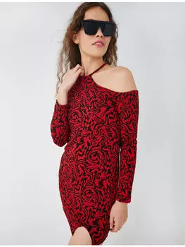 Короткое платье KOTON, цвет rot gemustert