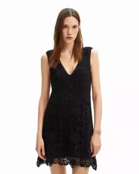 Короткое платье крючком Desigual, черный