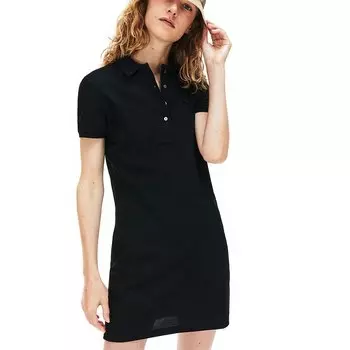 Короткое платье Lacoste Stretch Cotton Pique, черный