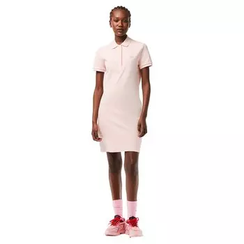 Короткое платье Lacoste Stretch Cotton Pique, розовый
