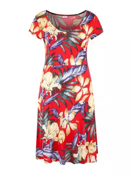 Короткое платье LASCANA Sommerkleid, цвет rot-blau-bedruckt