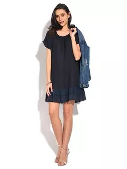 Короткое платье Le Jardin du Lin Leinen, темно-синий