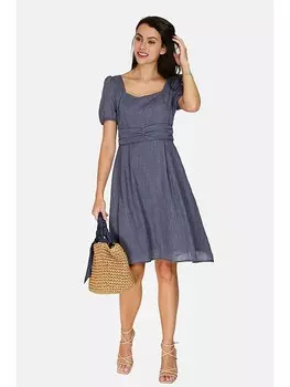 Короткое платье Le Jardin du Lin Leinen, темно-синий
