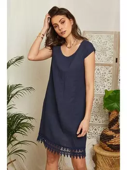 Короткое платье Lin Passion Leinen, темно-синий