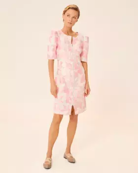 Короткое платье Mia с круглым вырезом и молнией спереди Dolores Promesas, розовый