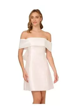 Короткое платье Микадо с бантом Adrianna Papell, белый