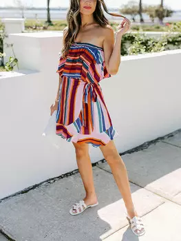 Короткое платье Milan Kiss, цвет rosa/braun/blau