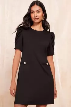 Короткое платье мини с пышными рукавами Friends Like These, черный
