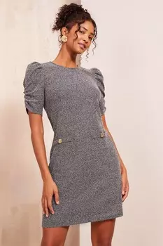 Короткое платье мини с пышными рукавами Friends Like These, серый