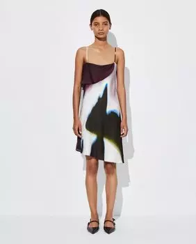 Короткое платье на бретелях с принтами Parfois, мультиколор