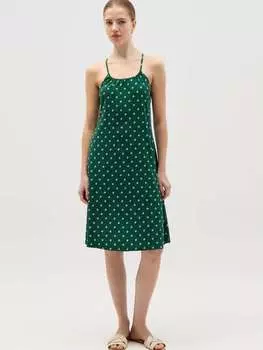 Короткое платье на тонких бретельках Ovs, цвет white/green