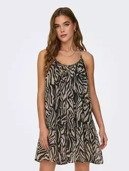 Короткое платье ONLY, цвет schwarz/beige