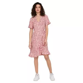 Короткое платье Only Olivia Wrap, розовый