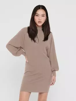 Короткое платье ONLY Strick, светло-коричневый