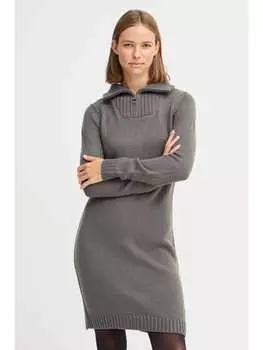 Короткое платье Oxmo Midikleid OXCARRYOLA 21301294ME modernes Strickkleid, серый
