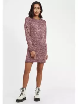Короткое платье Oxmo Strickkleid OXDanielle 21900029ME Kleid mit Rollkanten, красный