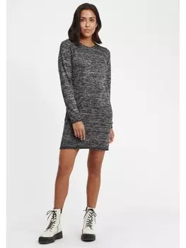 Короткое платье Oxmo Strickkleid OXDanielle 21900029ME Kleid mit Rollkanten, черный