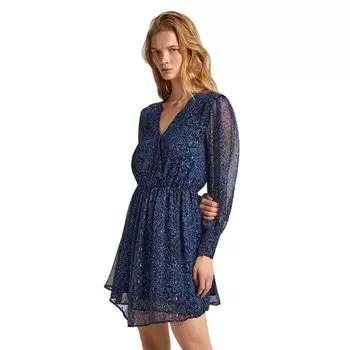 Короткое платье Pepe Jeans Camille Long Sleeve, синий