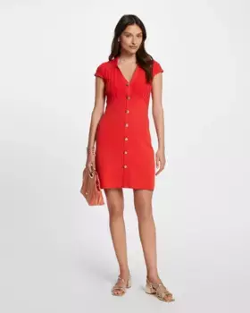 Короткое платье плотной вязки Morgan, оранжевый