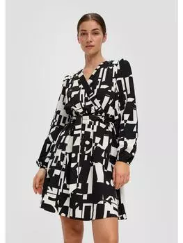 Короткое платье QS Kleid kurz, цвет Schwarz-wei