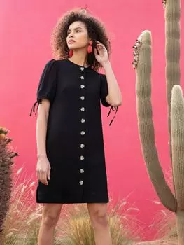 Короткое платье Ro&Zo на пуговицах, черный