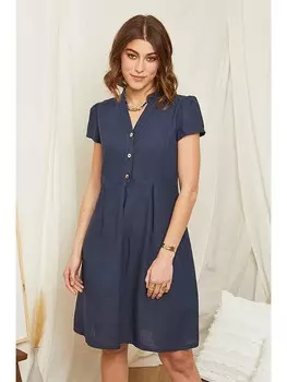 Короткое платье Rodier Lin Leinen, темно-синий