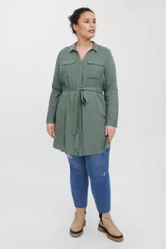 Короткое платье-рубашка больших размеров Vero Moda Curve, зеленый