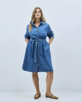 Короткое платье-рубашка Couchel, синий