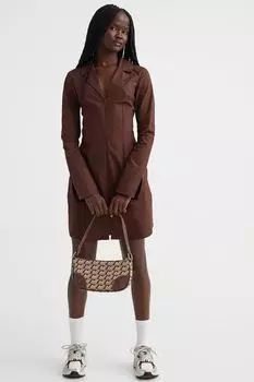 Короткое платье-рубашка H&amp;M, темно коричневый