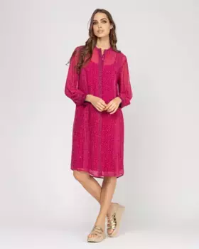 Короткое платье-рубашка Niza, красный