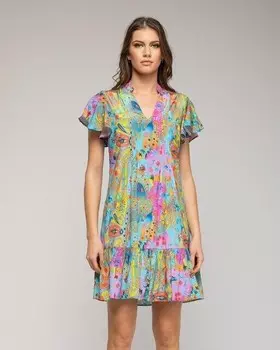 Короткое платье-рубашка с абстрактным дизайном Niza, мультиколор