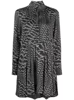 Короткое платье-рубашка с логотипом PINKO, черный