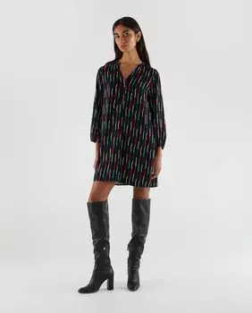 Короткое платье-рубашка с принтом Compaa Fantstica, черный