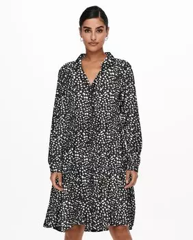 Короткое платье-рубашка с принтом jdy, черный