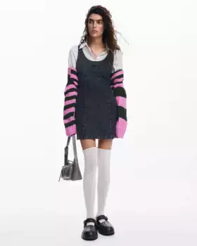 Короткое платье с эффектом потертости Desigual, черный