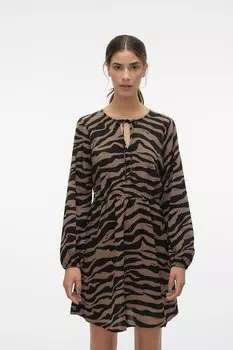 Короткое платье с эластичной талией Vero Moda, черный