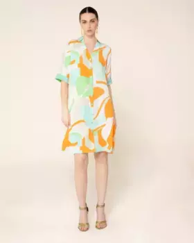 Короткое платье с бантом сзади и пуговицами спереди Niza, мультиколор