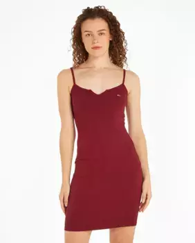 Короткое платье с бретелями и облегающим кроем Tommy Jeans, цвет Granate