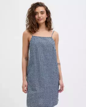 Короткое платье с бретелями в принте Jack & Jones, синий