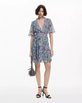 Короткое платье с цветочным мотивом Desigual, синий