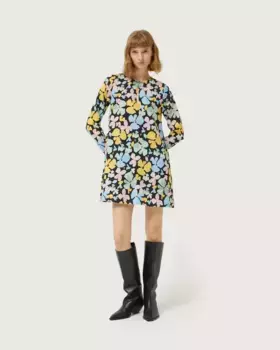 Короткое платье с цветочным принтом Compaa Fantstica, мультиколор