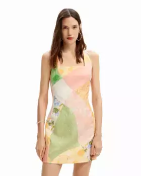 Короткое платье с цветочным принтом Desigual, мультиколор