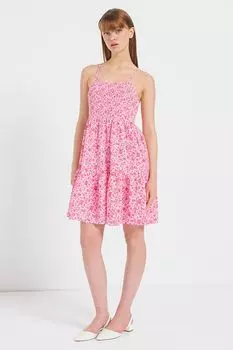 Короткое платье с цветочным принтом Gap, фуксия