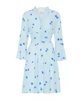 Короткое платье с цветочным принтом и свободной талией American Dreams, синий