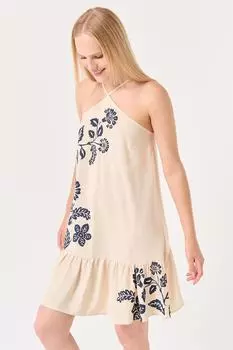 Короткое платье с цветочным принтом Jimmy Key, белый