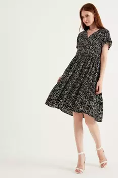 Короткое платье с цветочным узором Tbn, черный