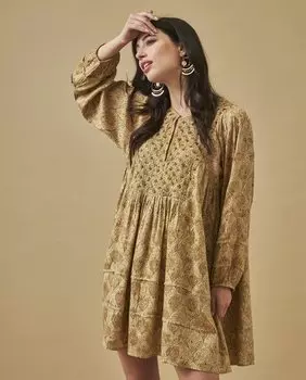 Короткое платье с длинными рукавами и принтом NKN Nekane