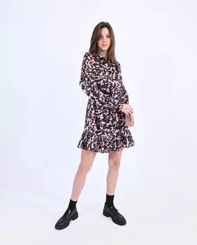 Короткое платье с длинными рукавами и разноцветным принтом Molly Bracken, розовый